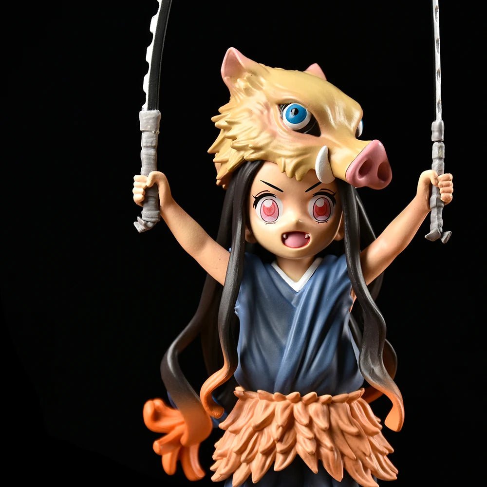 Demon Slayer Anime Figure - Kimetsu No Yaiba Inosuke Hashibira Pig's Head PVC Model - oasis figurine